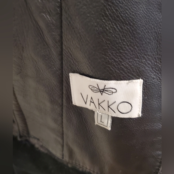 ✨️ VAKKO black suade & authentic Lambskin moto jacket, fur lined - size L ✨️ - Picture 5 of 7